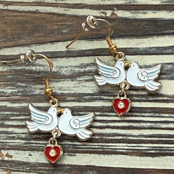Holiday Earrings - Turtle Doves- 12 Days of Christmas #2 - Picture 3 of 4